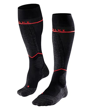 FALKE Herren Skisocken SK4 Energizing Light Kh Wolle Funktionsmaterial mit Kompression 1 Paar, Schwarz Black-Mix 3010, 44-45 im Sale